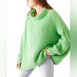 Free People Oasis Tunic Sweater Green Energy Size XS